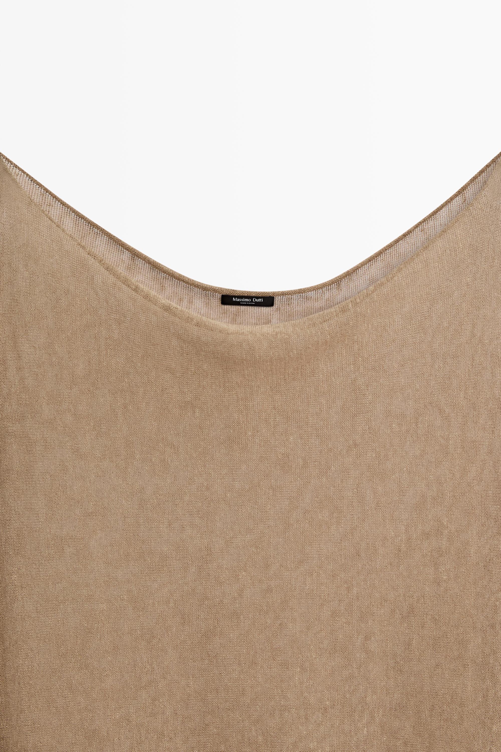 Linen blend flowing cape-style sweater